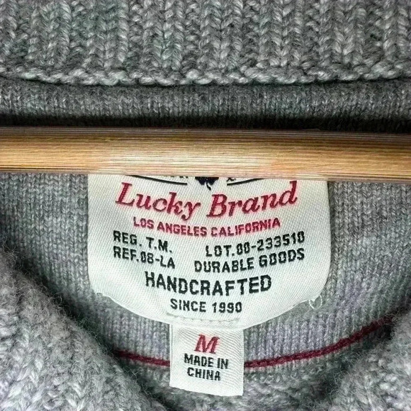Ladies Lucky Brand Wool Blend Gray Knit Pullover Sweater size Medium - Picture 5 of 8